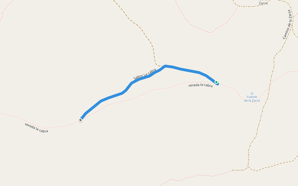 Saltos La cabra walking route map in Jaén