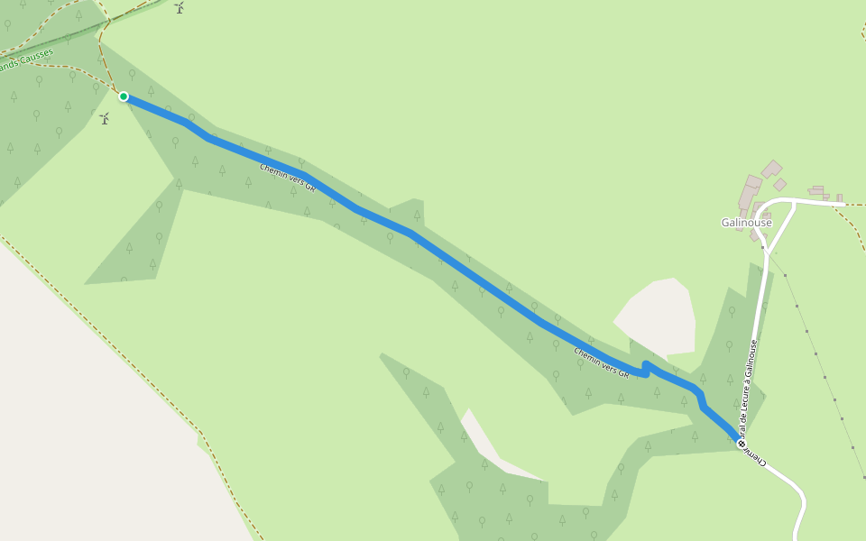 Chemin vers GR walking route map in Castelnau-Pégayrols