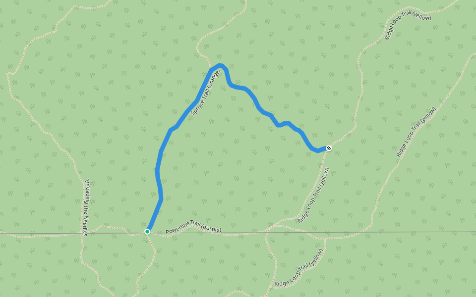 Spruce Trail (orange) walking route map in Duluth