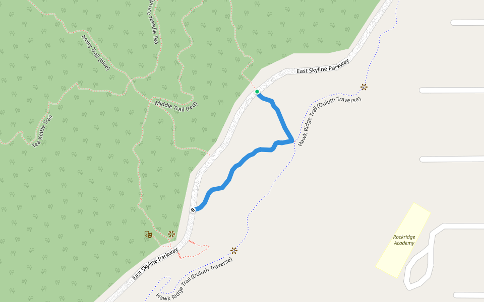 Maple Woods Trail (yellow) walking route map in Duluth