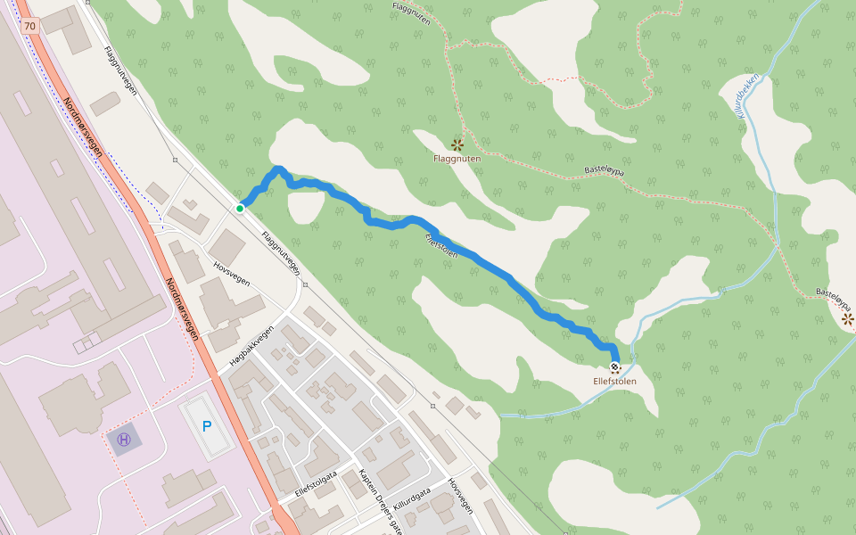 Ellefstolen walking route map in Sunndalsøra