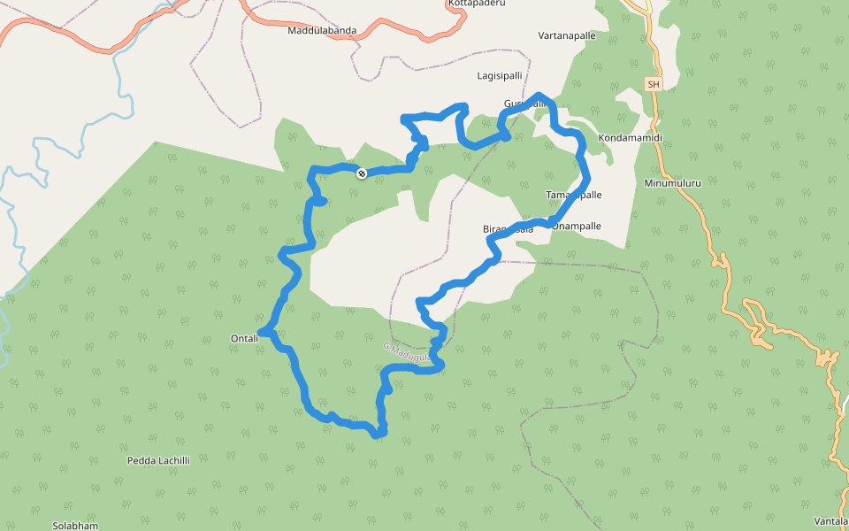 Ultribe Paderu 2022 50K walking route map in Paderu