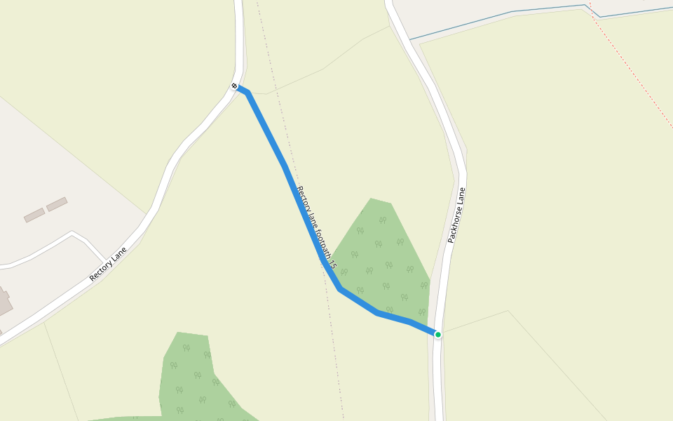 Rectory lane footpath 15 walking route map in Ridge