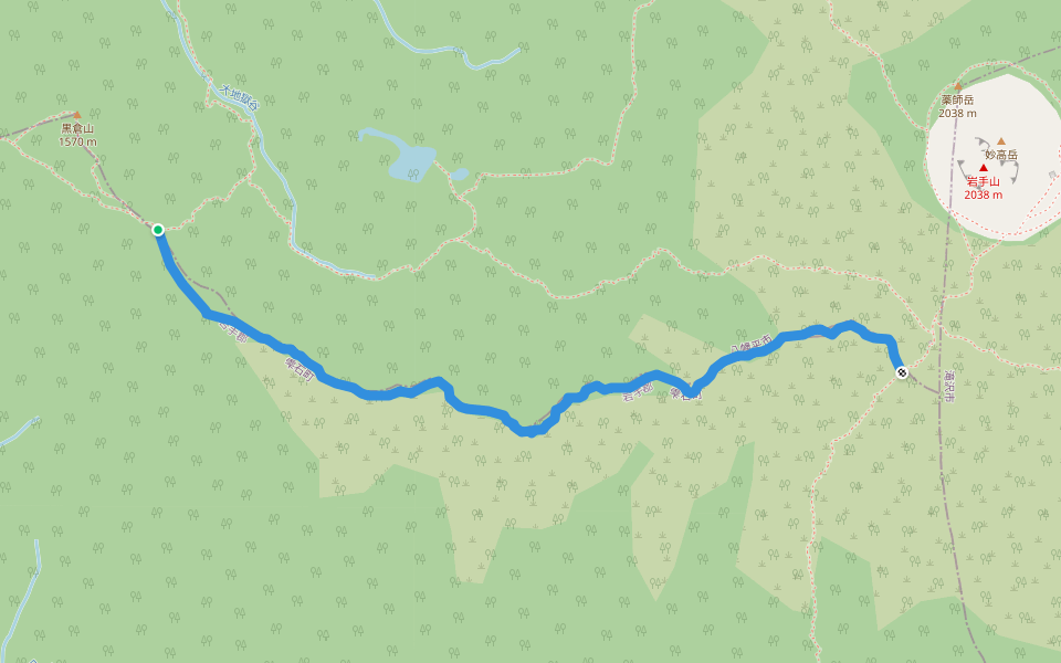 鬼ヶ城コース walking route map in Hachimantai