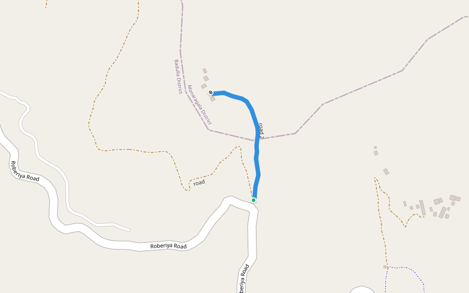 road 2 walking route map in Metigahatenna