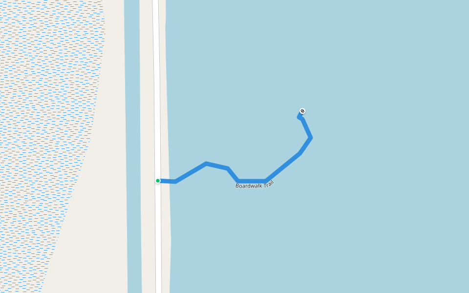 Boardwalk Trail walking route map in Anahuac