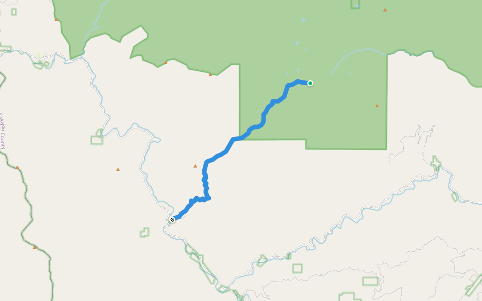 Crapo Trail walking route map in Sawyers Bar
