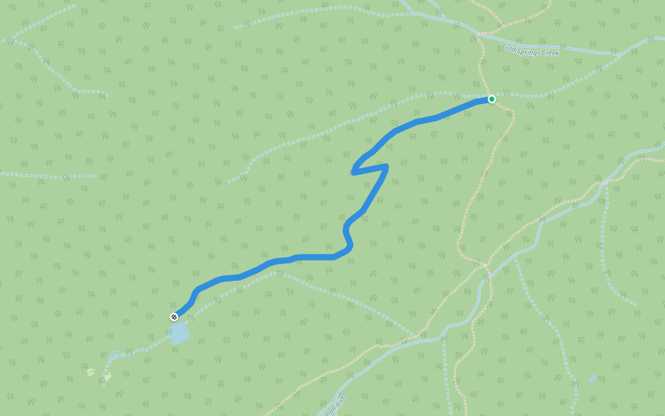 Horse Range Lake Trail walking route map in Sawyers Bar