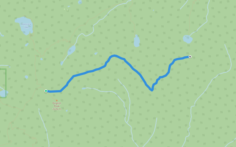 Old Tanners Trail walking route map in Sawyers Bar