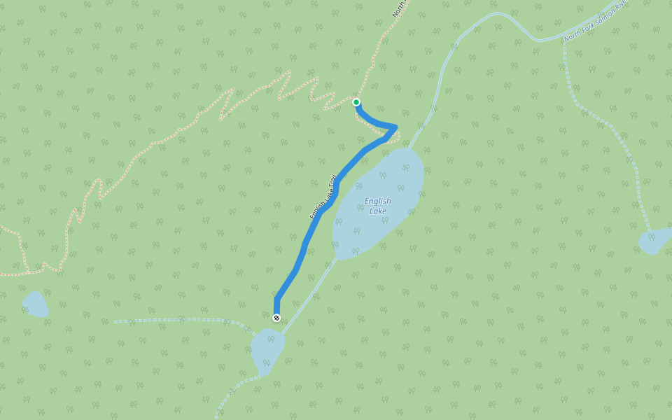 English Lake Trail walking route map in Sawyers Bar
