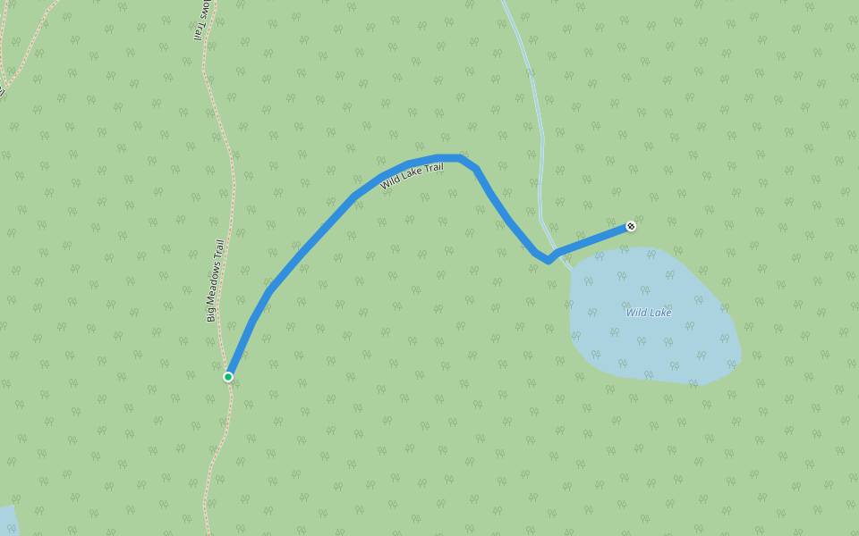 Wild Lake Trail walking route map in Sawyers Bar