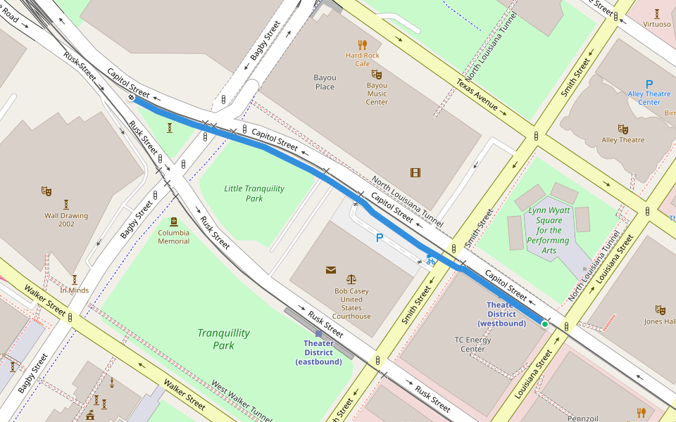 Capitol Street Walking And Running Trail Houston, Texas Pacer