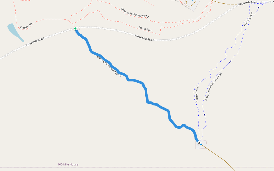 Climb & Punishment (pt 3) walking route map in 100 Mile House