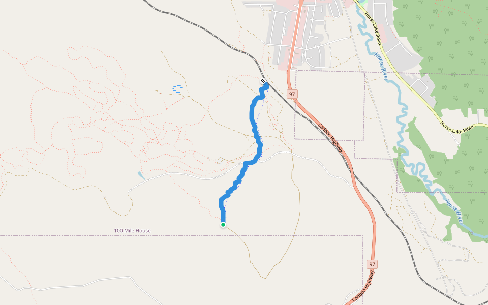 Hustle & Flow walking route map in 100 Mile House