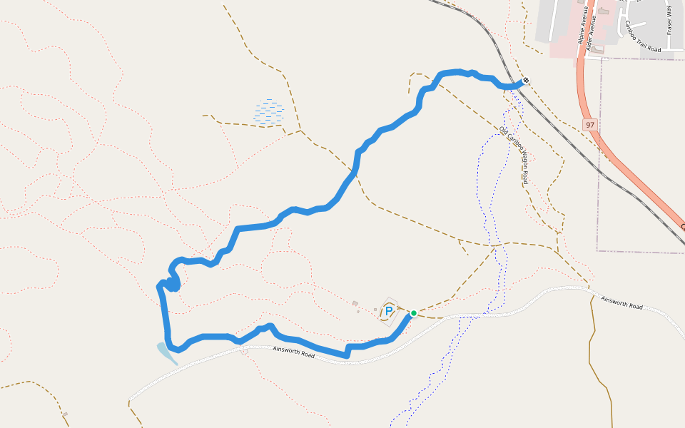 Stormrider walking route map in 100 Mile House