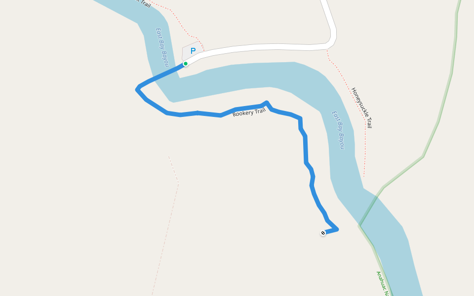 Rookery Trail walking route map in Anahuac