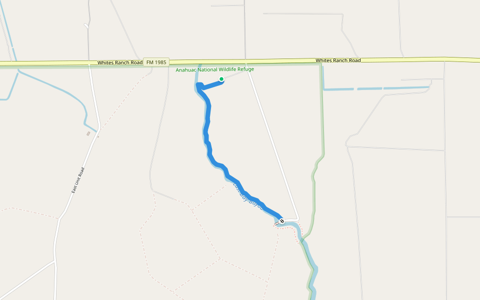 Live Oak Trail walking route map in Monroe City