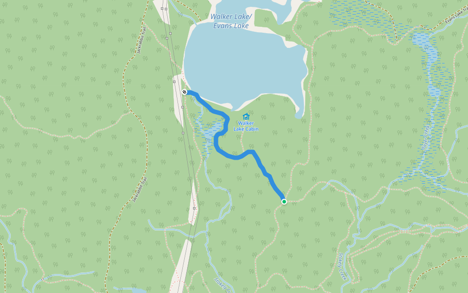 Walker Lake Trail walking route map in Searchmont