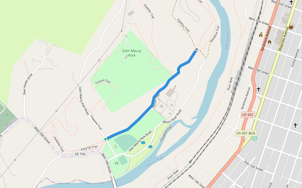 Paxton Trail walking route map in Buena Vista