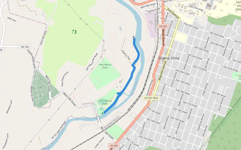 Floodline Trail walking route map in Buena Vista