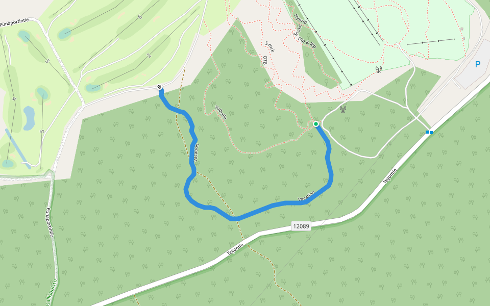 Vacation walking route map in Mathildedal