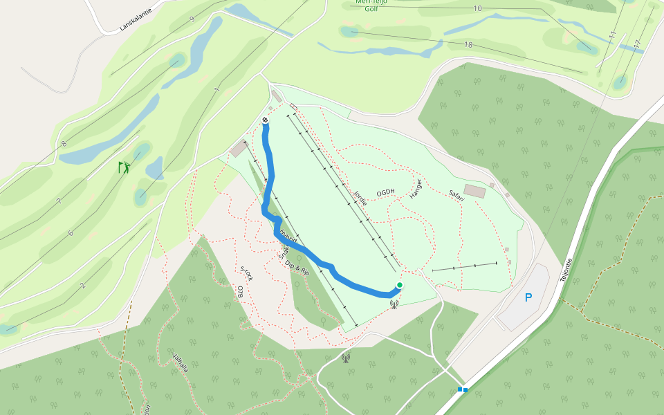 Hybrid walking route map in Mathildedal