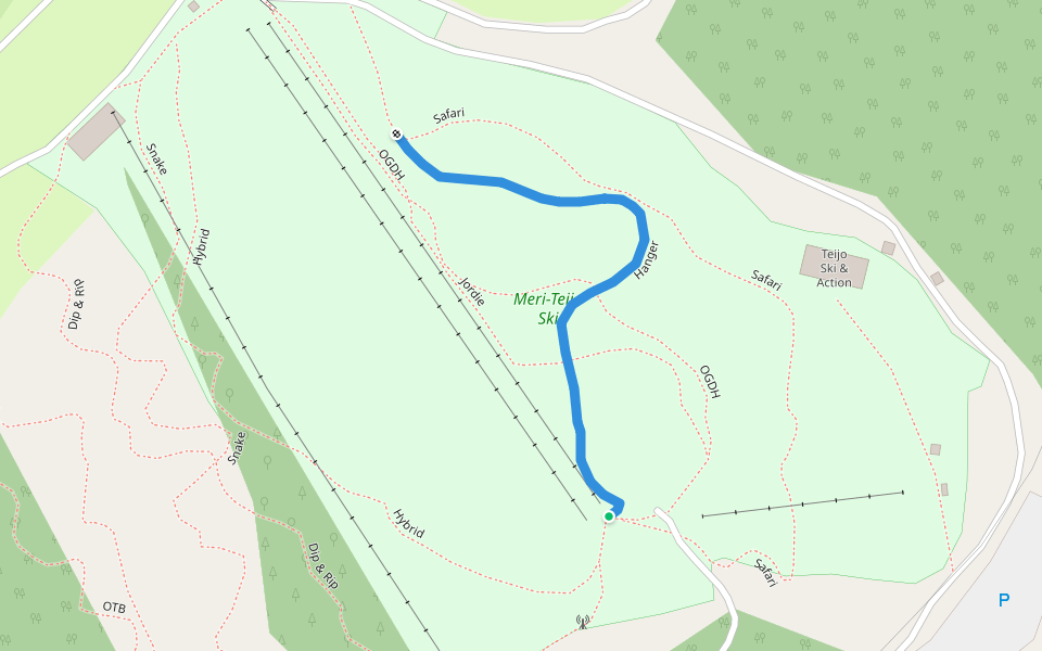 Hanger walking route map in Mathildedal