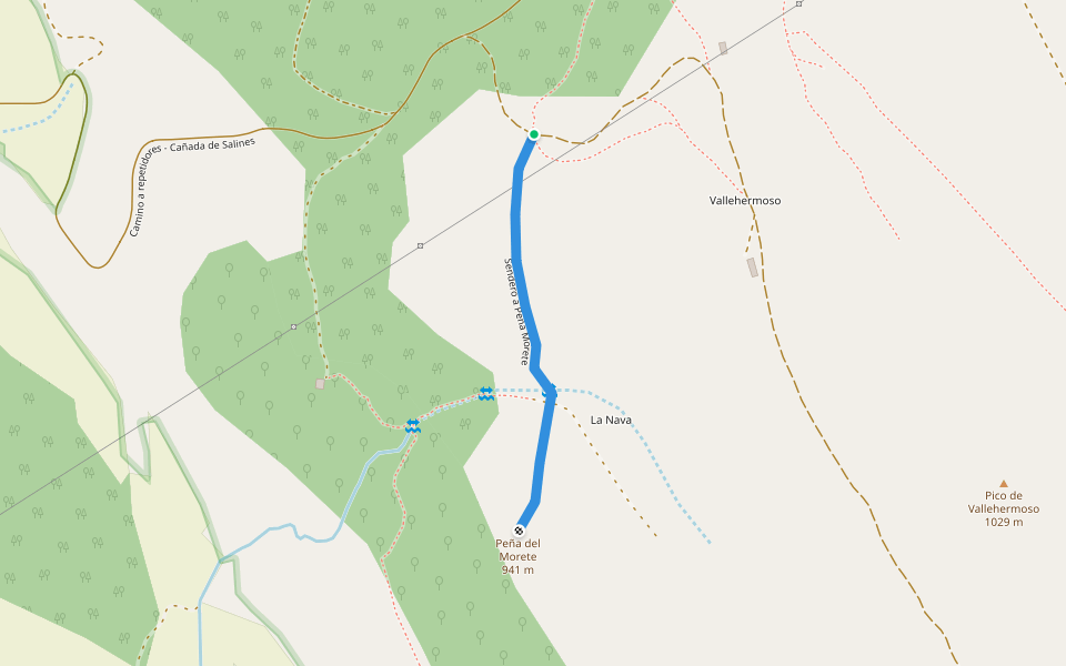 Sendero a Peña Morete walking route map in Pancorbo