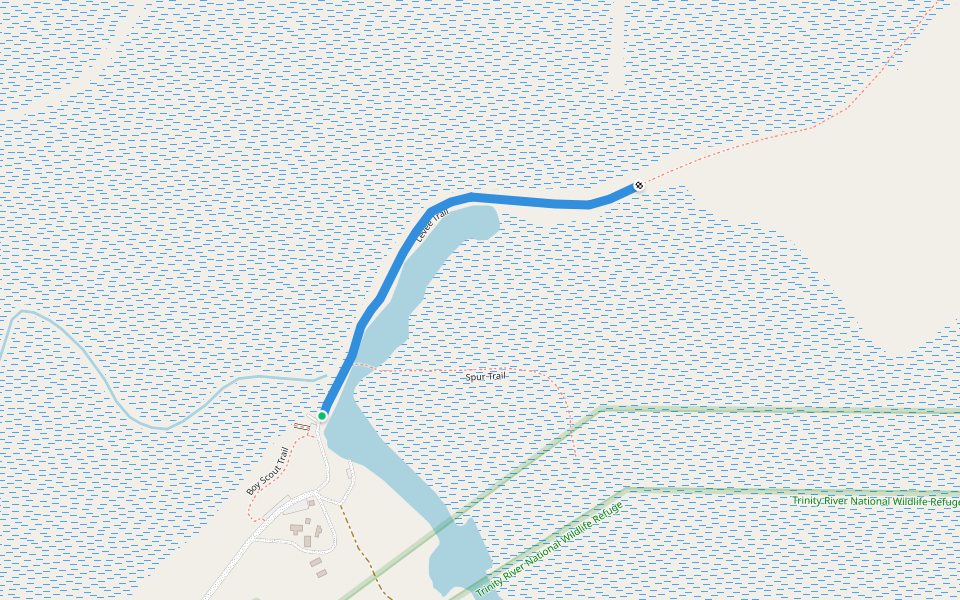 Levee Trail walking route map in Dayton