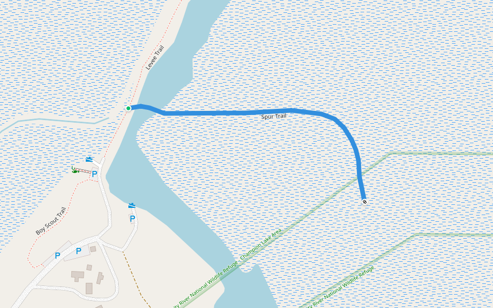 Spur Trail walking route map in Dayton