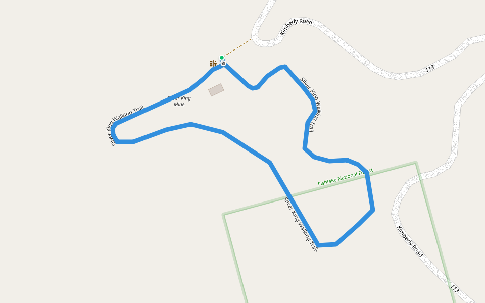 Silver King Walking Trail walking route map in Sevier