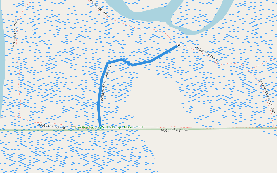 McGuire West Cutoff Trail walking route map in Liberty