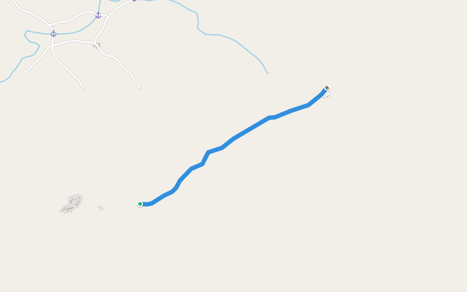 Highway Path walking route map in Kaleta