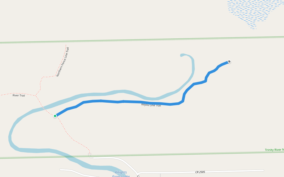 Bayou Line Trail walking route map in Liberty