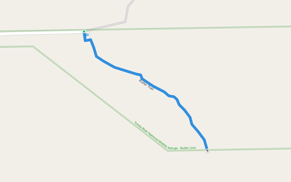 Butler Trail walking route map in Cleveland