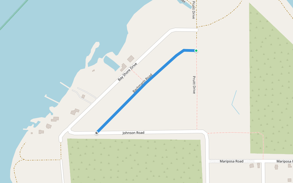 Bachmann Road walking route map in Summerland Key