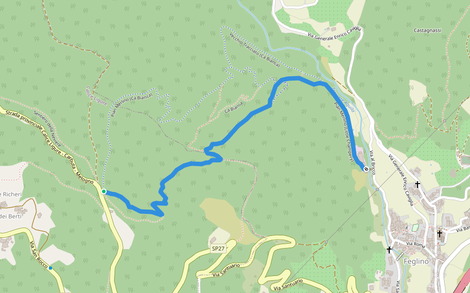 Pian Merlino (Little Champery) walking route map in Carbuta