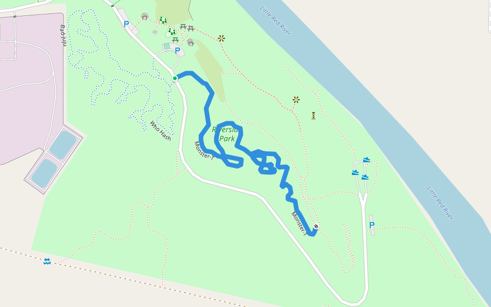 Monster-T walking route map in Searcy