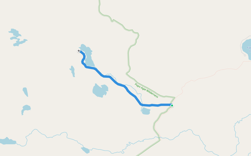 Silas Lake walking route map in Lander