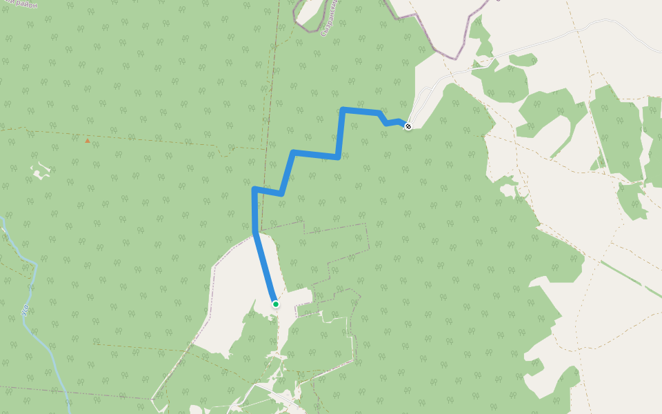 заросшая просека walking route map in Krasnoe Pole