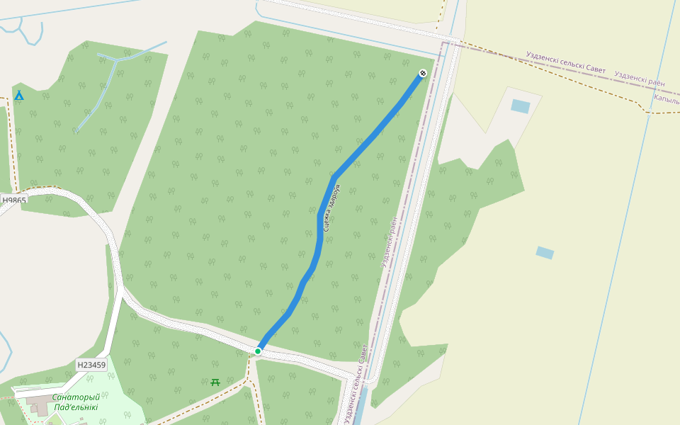 Сцежка здароўя walking route map in Podel'niki