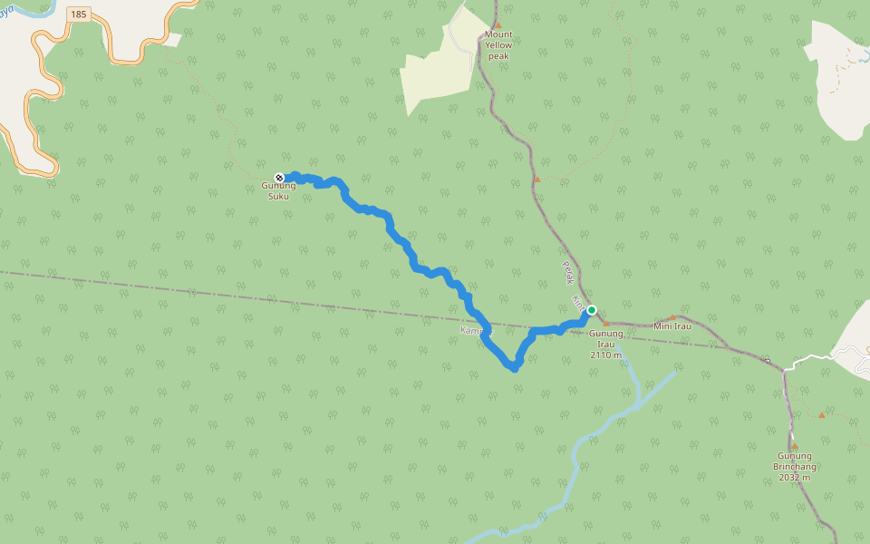 Irau-Suku Trail walking route map in Brinchang