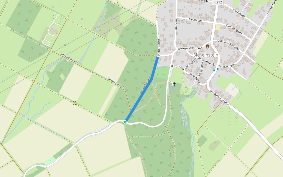Im Haidstrauch walking route map in Staufenberg