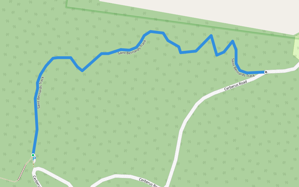 Saint Bernards Track walking route map in Taggerty