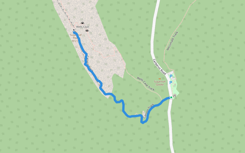 Canyon Track walking route map in Taggerty