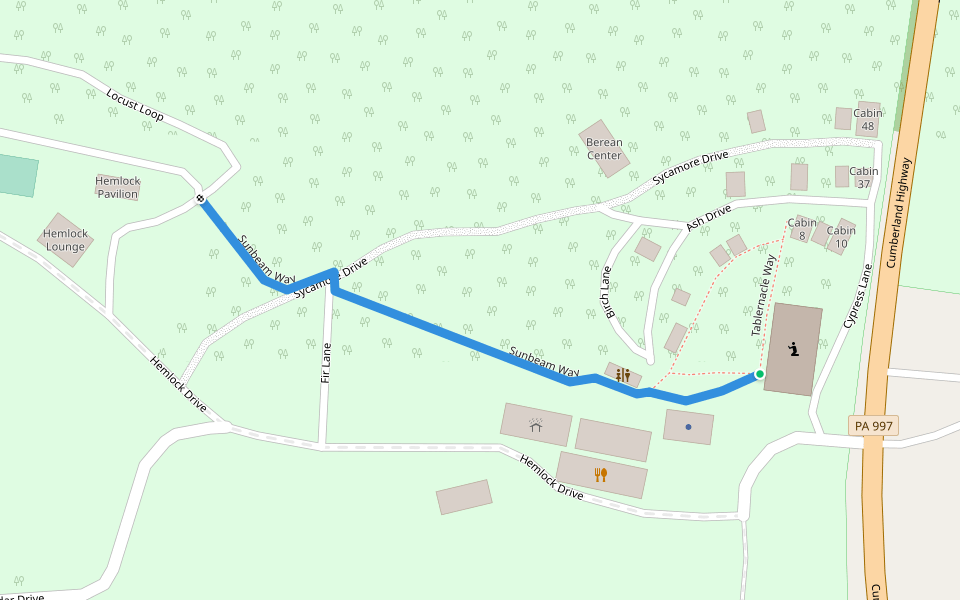 Sunbeam Way walking route map in Orrstown
