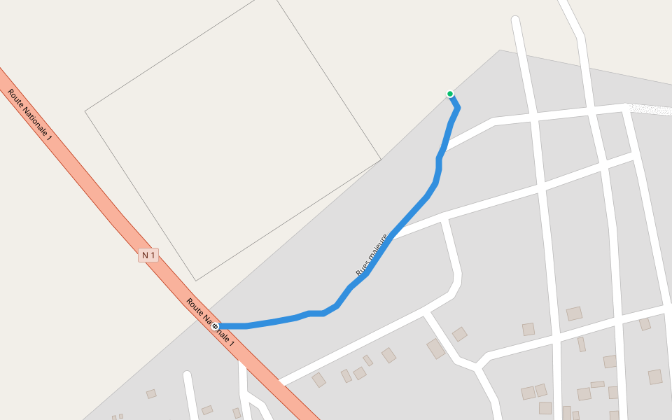 Rues majeure walking route map in Mirria