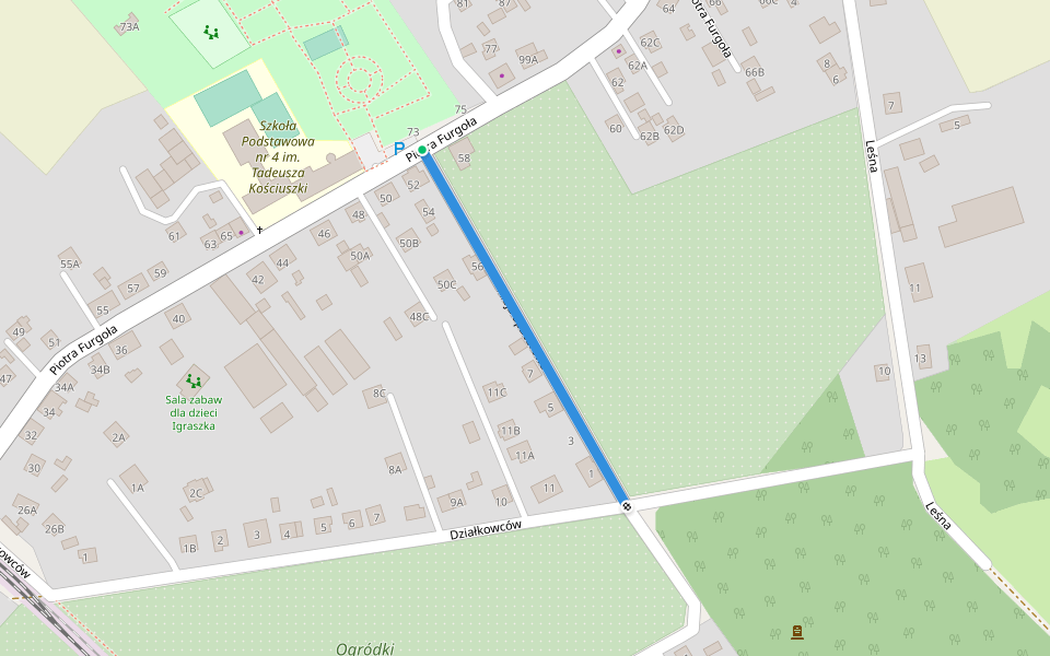 Aleja Spacerowa walking route map in Czerwionka-Leszczyny