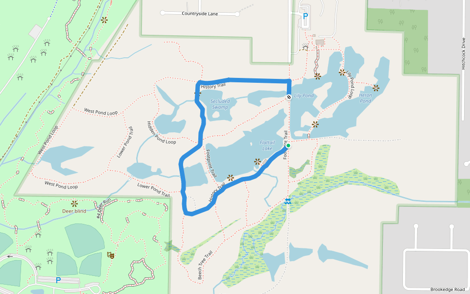 History Trail walking route map in Depew