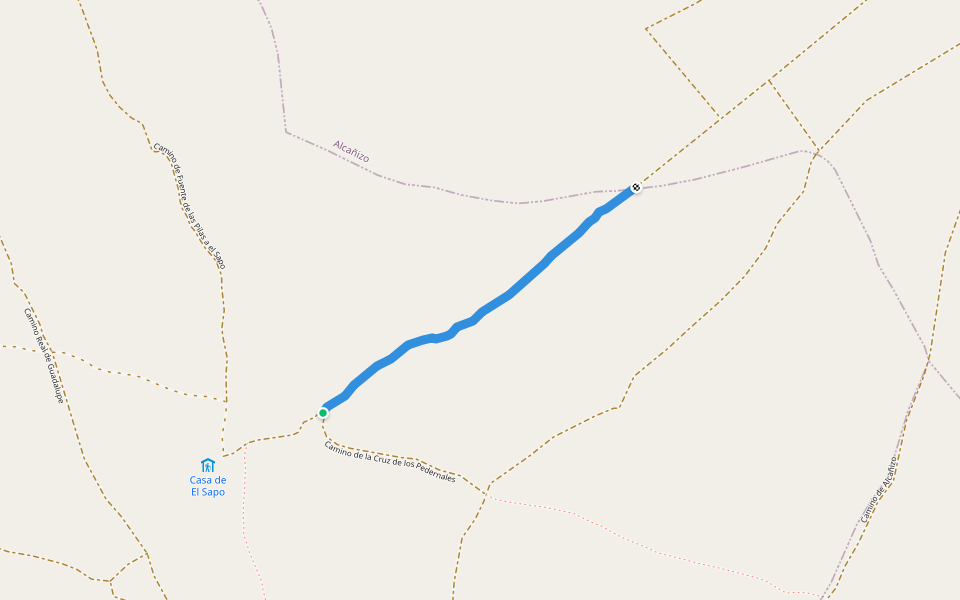 Camino de los Molinos de los Silos walking route map in Oropesa
